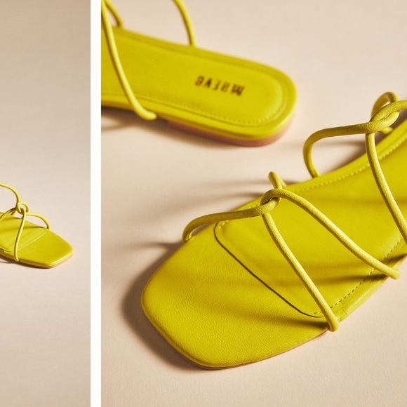 Anthropologie Maeve strappy sandals lime green chartreuse size 9 / EU 40 - Picture 3 of 4